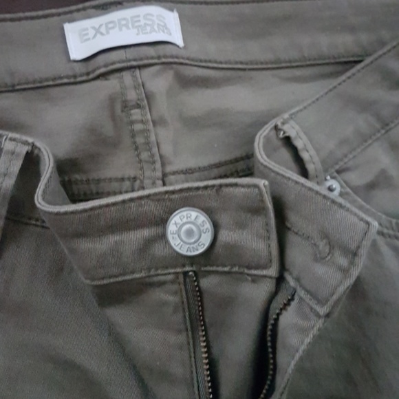 "Express" army green jean-like pant - Picture 2 of 4
